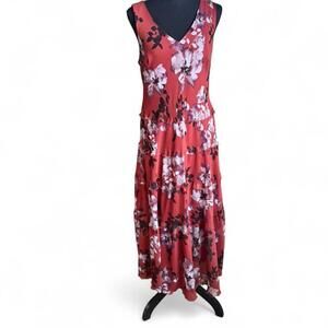 Simply Vera Wang rust with floral pattern maxi dress Size M
